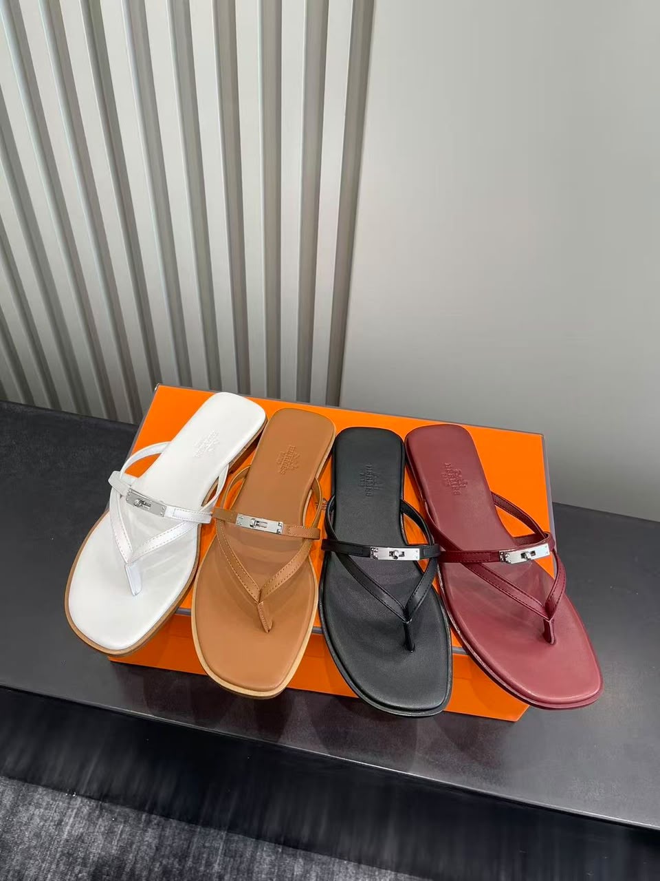 Hermès Chypre Leather Sandals