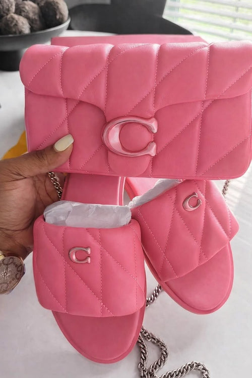 Coach Quilted Leather Slides