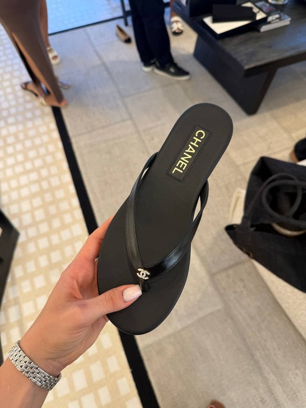 Chanel Leather Thong Sandals