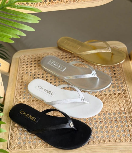 Chanel Leather Thong Sandals