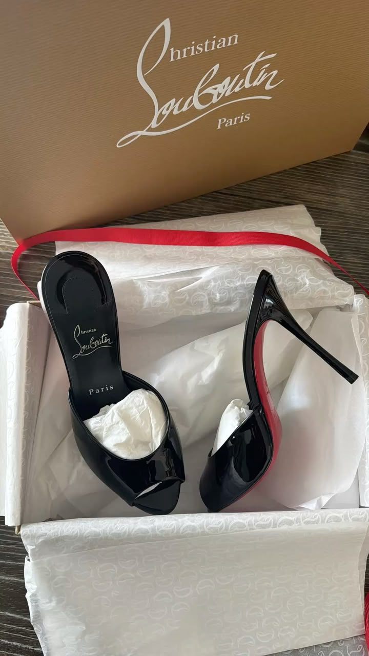 Christian Louboutin Patent Leather Mule Heels