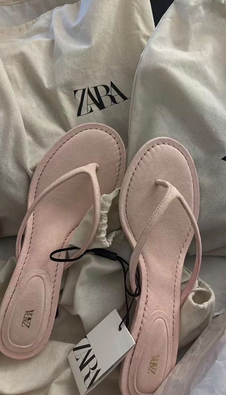 Zara Kitten Heel Thong Sandals