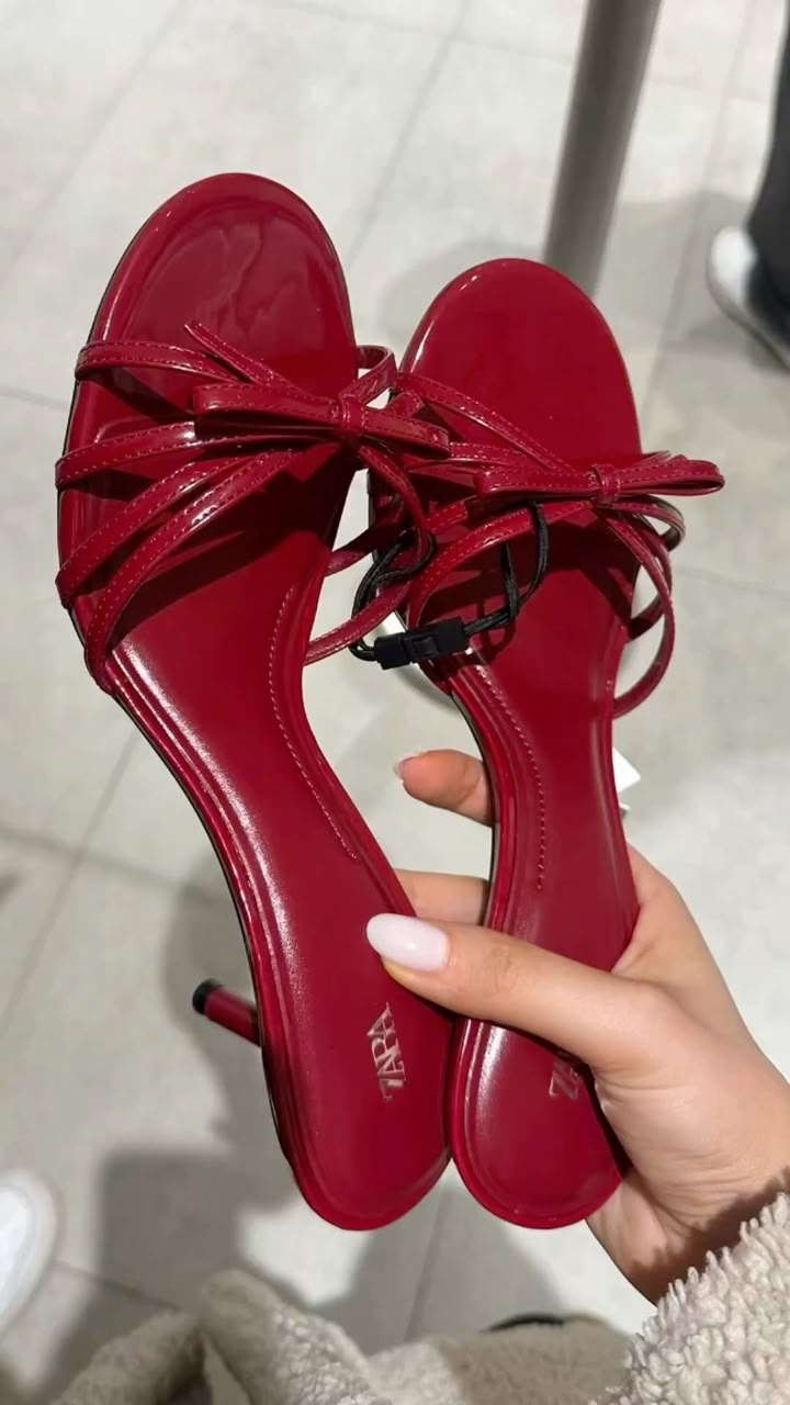 Zara Patent Strappy Mule Heels