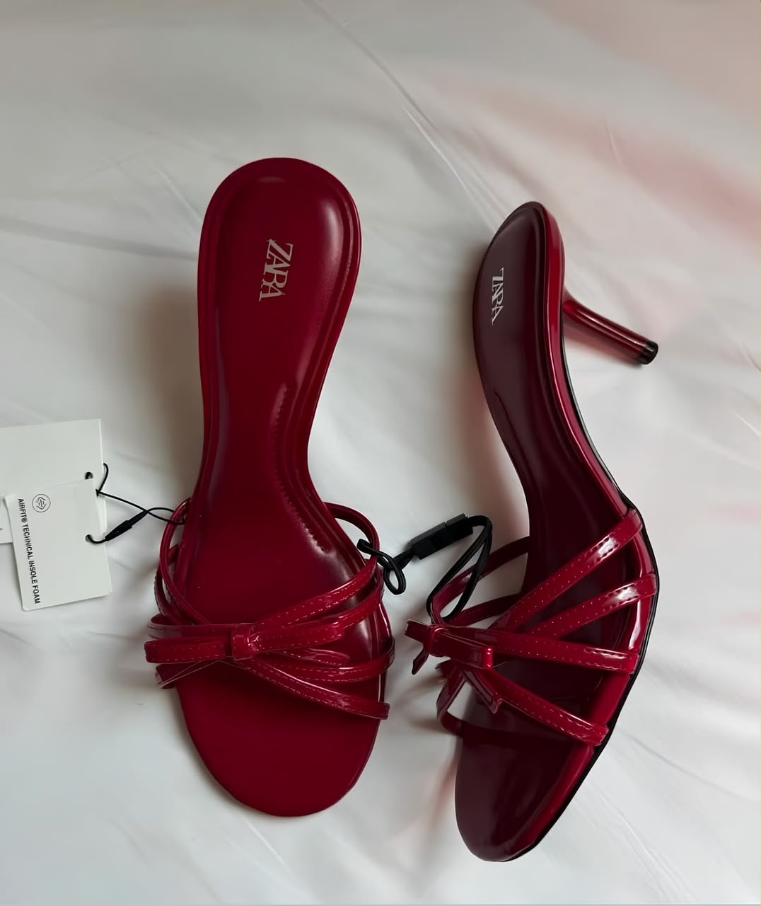 Zara Patent Strappy Mule Heels