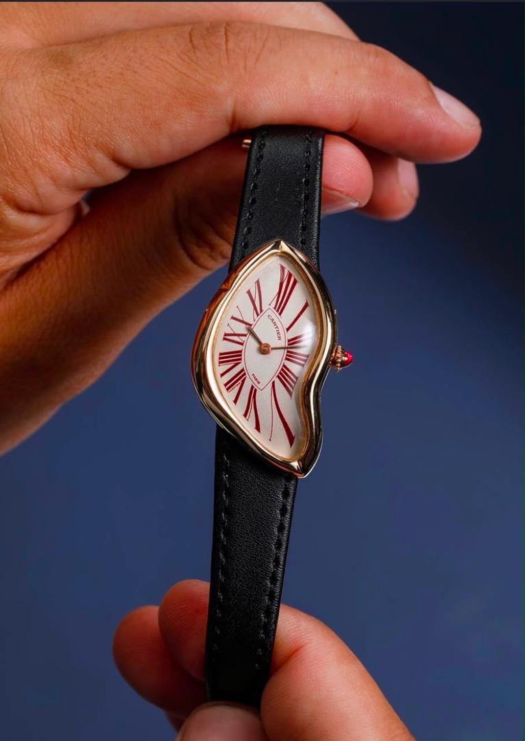 Authentic Cartier Crash Watch – Luxury Women’s Leather Strap Timepiece