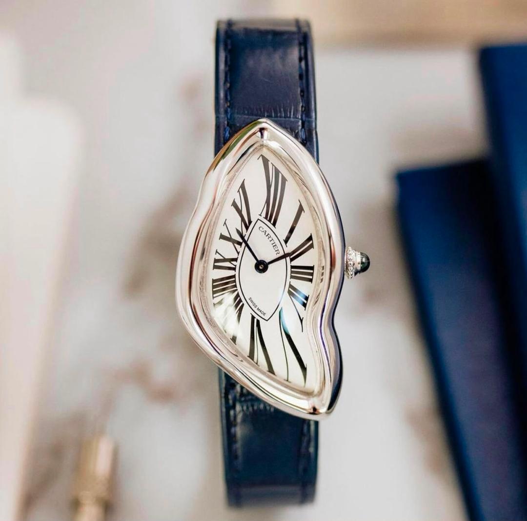 Authentic Cartier Crash Watch – Luxury Women’s Leather Strap Timepiece
