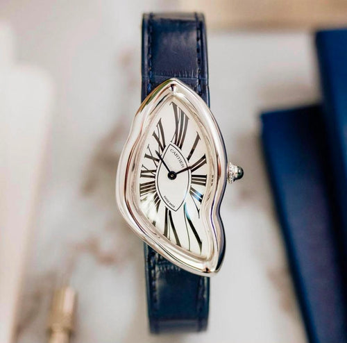 Authentic Cartier Crash Watch – Luxury Women’s Leather Strap Timepiece