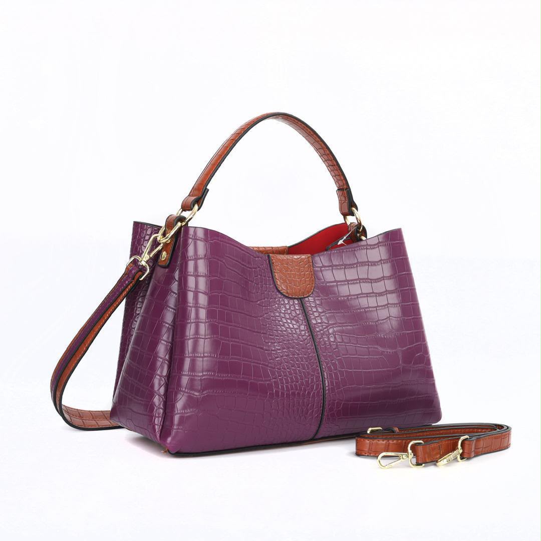Luxury Crocodile Embossed Shoulder & Crossbody Tote Bag