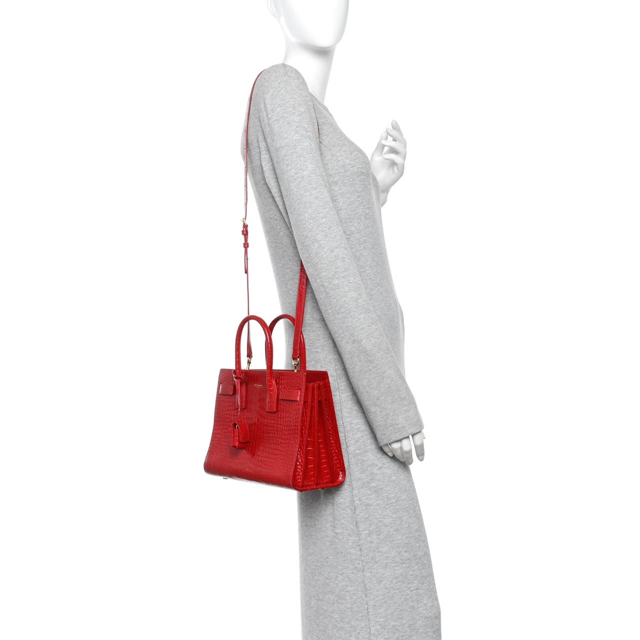 Premium Crocodile Embossed Leather Tote Bag