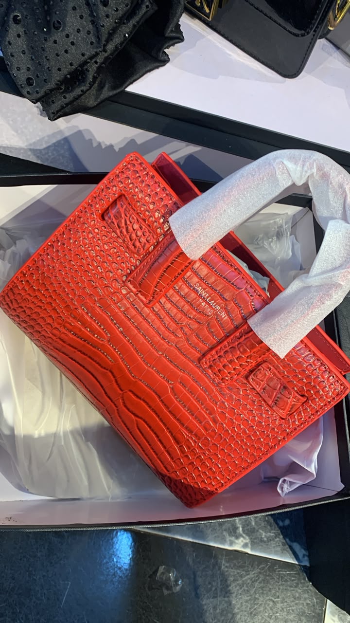 Premium Crocodile Embossed Leather Tote Bag