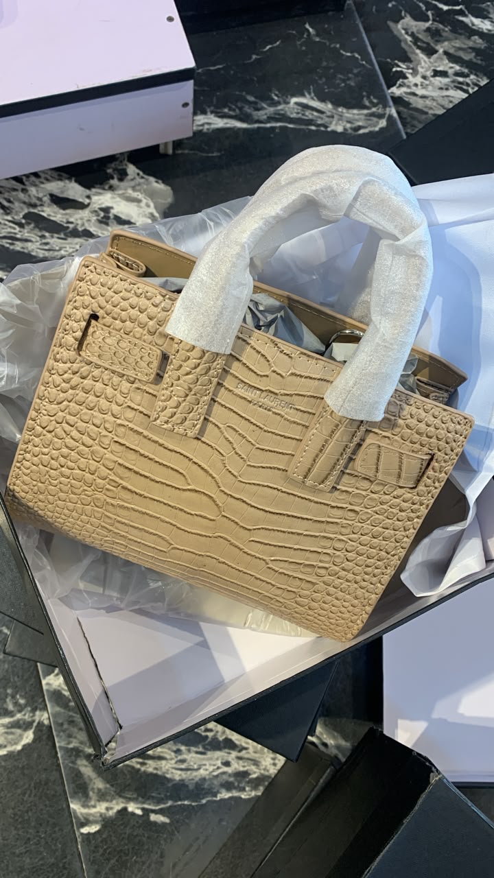 Premium Crocodile Embossed Leather Tote Bag