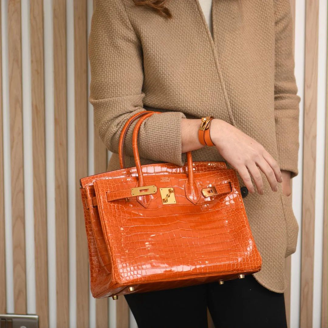 Hermès Birkin 35 Niloticus Crocodile Leather Handbag